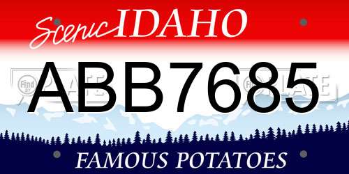 ABB7685 Idaho License Plate