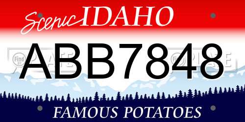 ABB7848 Idaho License Plate