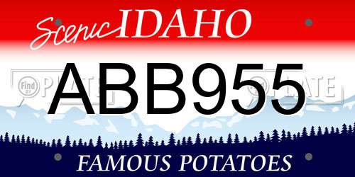 ABB955 Idaho License Plate
