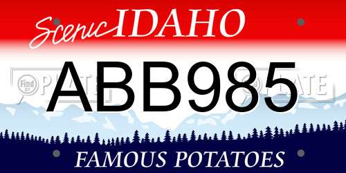 ABB985 Idaho License Plate
