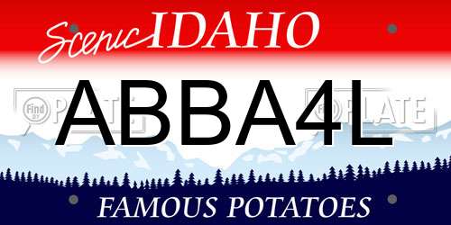 ABBA4L Idaho License Plate