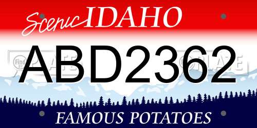 ABD2362 Idaho License Plate