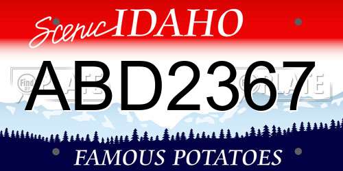 ABD2367 Idaho License Plate