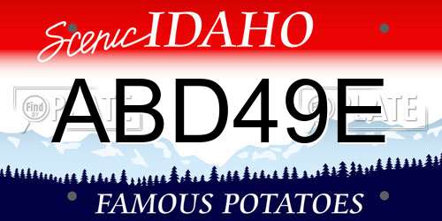 ABD49E Idaho License Plate