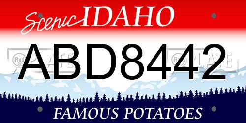 ABD8442 Idaho License Plate