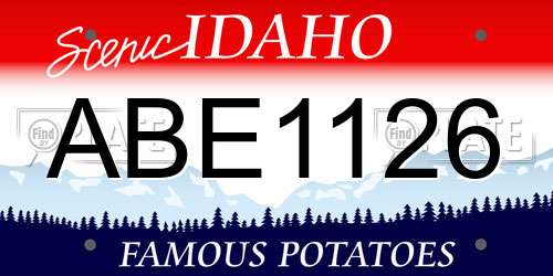 ABE1126 Idaho License Plate