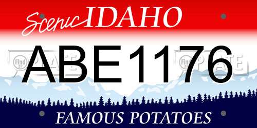 ABE1176 Idaho License Plate