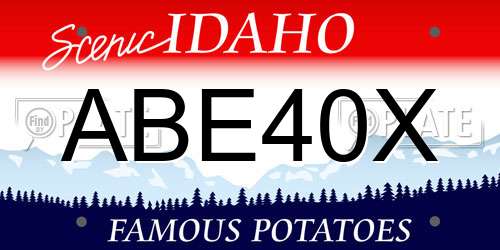 ABE40X Idaho License Plate