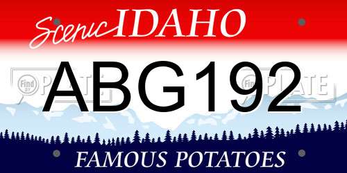 ABG192 Idaho License Plate