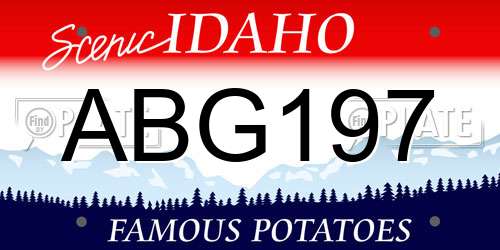 ABG197 Idaho License Plate