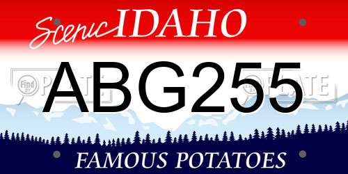 ABG255 Idaho License Plate