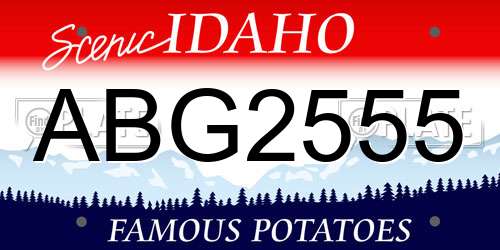 ABG2555 Idaho License Plate