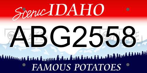 ABG2558 Idaho License Plate