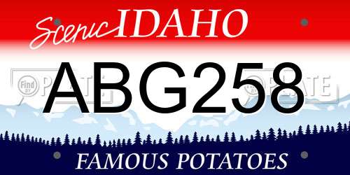 ABG258 Idaho License Plate