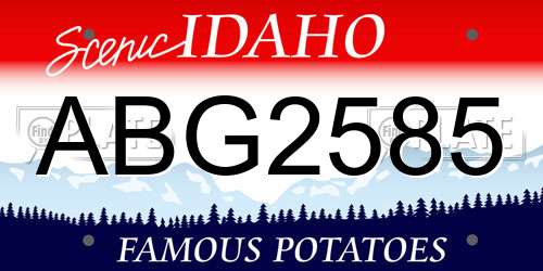 ABG2585 Idaho License Plate