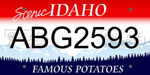 ABG2593 Idaho License Plate