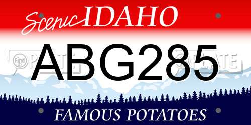 ABG285 Idaho License Plate