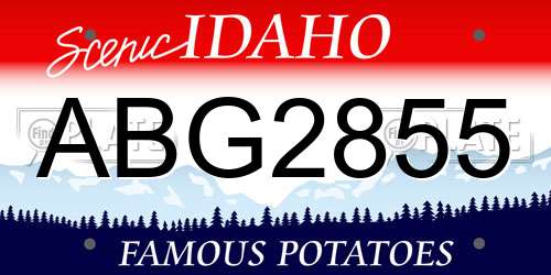ABG2855 Idaho License Plate