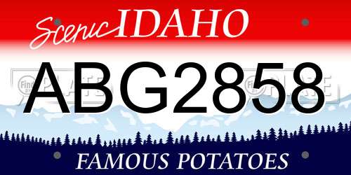 ABG2858 Idaho License Plate