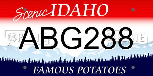 ABG288 Idaho License Plate