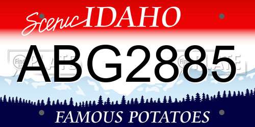 ABG2885 Idaho License Plate