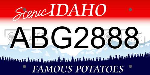 ABG2888 Idaho License Plate