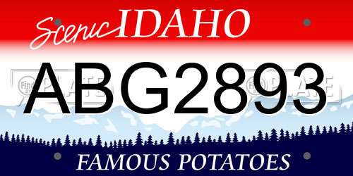 ABG2893 Idaho License Plate