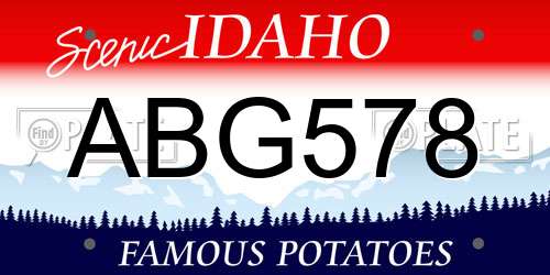 ABG578 Idaho License Plate
