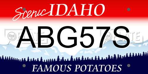ABG57S Idaho License Plate