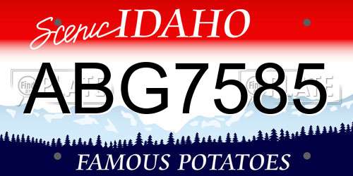 ABG7585 Idaho License Plate