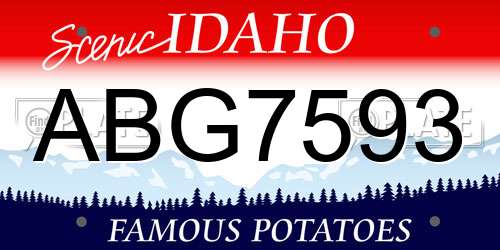 ABG7593 Idaho License Plate