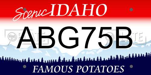 ABG75B Idaho License Plate