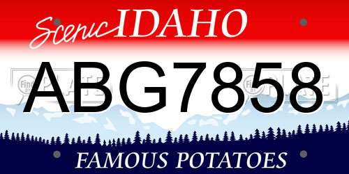 ABG7858 Idaho License Plate
