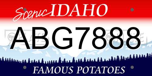 ABG7888 Idaho License Plate