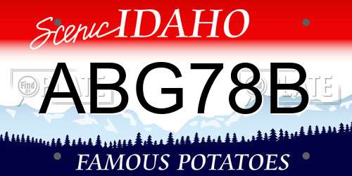 ABG78B Idaho License Plate