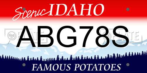 ABG78S Idaho License Plate
