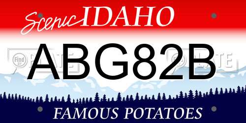 ABG82B Idaho License Plate