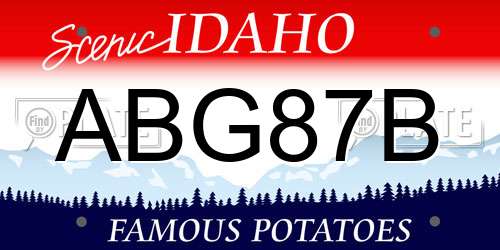 ABG87B Idaho License Plate