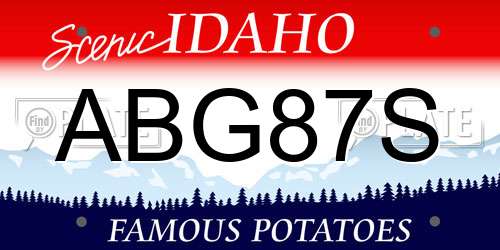 ABG87S Idaho License Plate