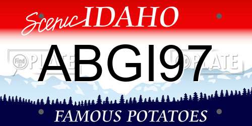 ABGI97 Idaho License Plate