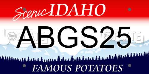ABGS25 Idaho License Plate