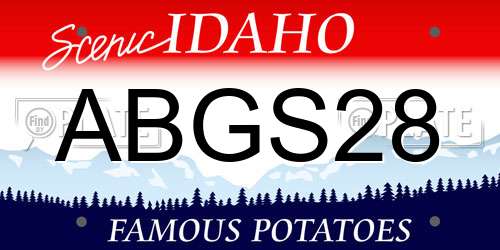 ABGS28 Idaho License Plate