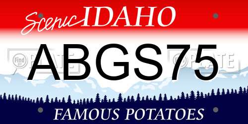 ABGS75 Idaho License Plate