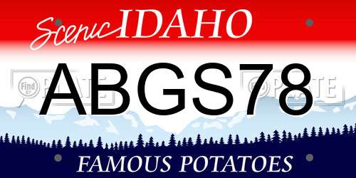 ABGS78 Idaho License Plate