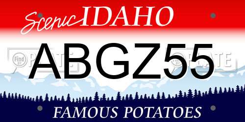 ABGZ55 Idaho License Plate