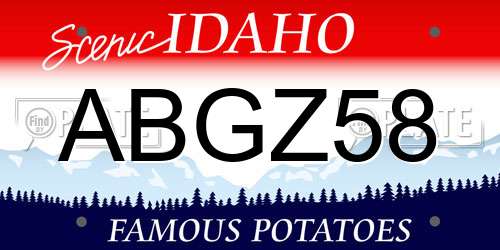 ABGZ58 Idaho License Plate