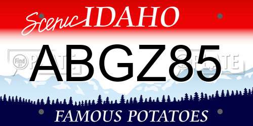ABGZ85 Idaho License Plate