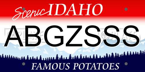 ABGZSSS Idaho License Plate