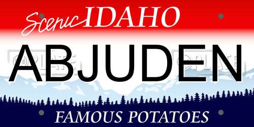 ABJUDEN Idaho License Plate