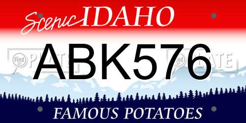 ABK576 Idaho License Plate